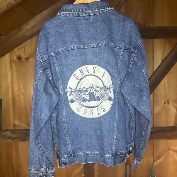 Vetement Rock Veste Denim Guns N' Roses Officielle | Logo Classique | Unisex Bleu | Coton Vêtement Musique Officiel